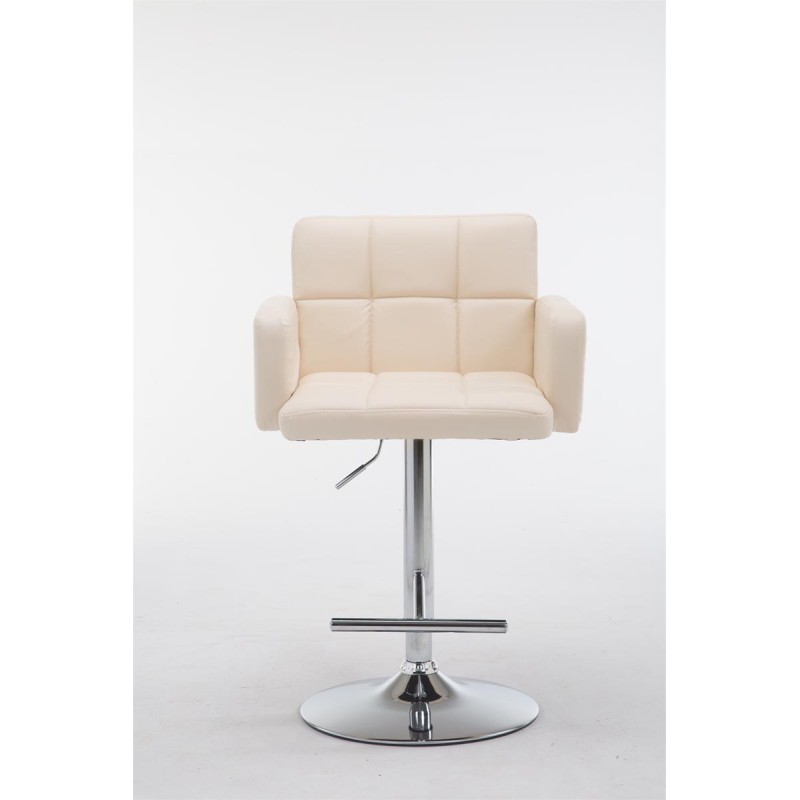 Taburete de bar Los Ángeles, en piel sintética color crema C