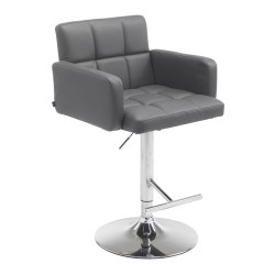 Taburete de bar Los Ángeles, en piel sintética gris C