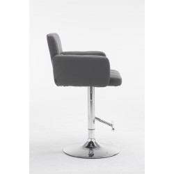 Taburete de bar Los Ángeles, en piel sintética gris C