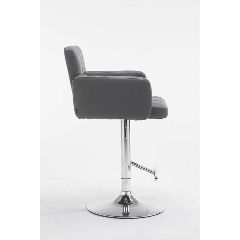 Taburete de bar Los Ángeles, en piel sintética gris C