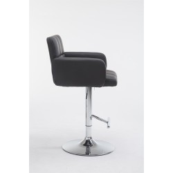 Taburete de bar Los Ángeles, en piel sintética negra C