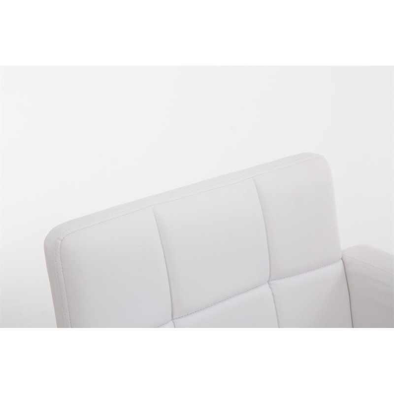 Taburete de bar Los Ángeles, en piel sintética blanca C