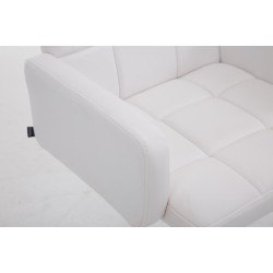 Taburete de bar Los Ángeles, en piel sintética blanca C