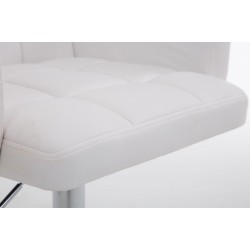 Taburete de bar Los Ángeles, en piel sintética blanca C