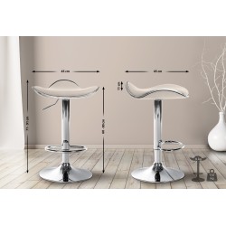 Taburete de bar Shanghai, imitación de cuero, color crema