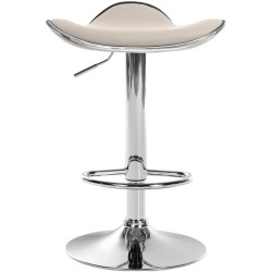 Taburete de bar Shanghai, imitación de cuero, color crema