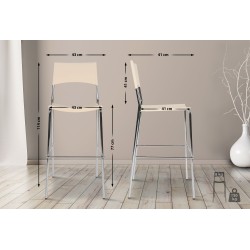 taburete de bar color crema Génova