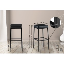 Taburete de bar negro Montreal B85