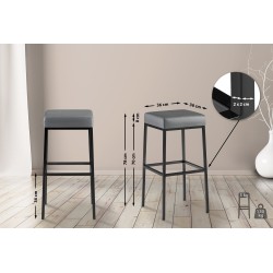 Taburete de bar Montreal B80 gris