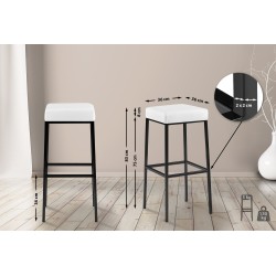 Taburete de bar blanco Montreal B85