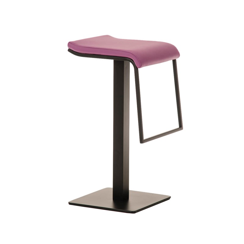 Taburete de bar Lameng en piel sintética B78 morado