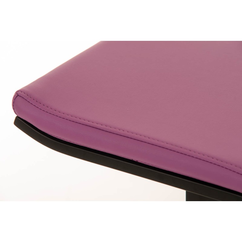 Taburete de bar Lameng en piel sintética B78 morado