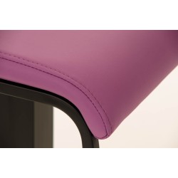 Taburete de bar Lameng en piel sintética B78 morado