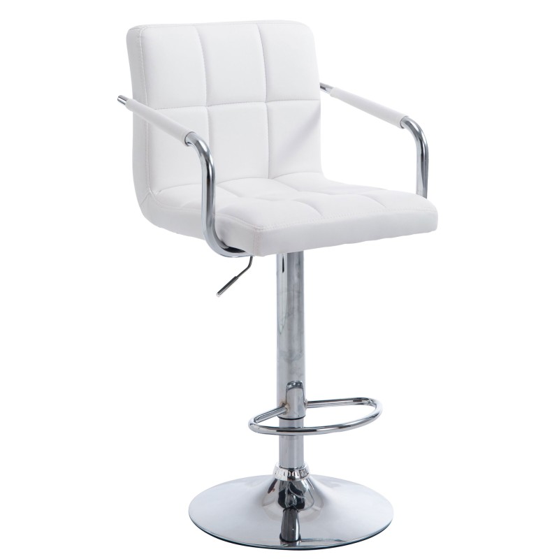 Taburete de bar Lucy V2 cromado, blanco