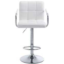 Taburete de bar Lucy V2 cromado, blanco