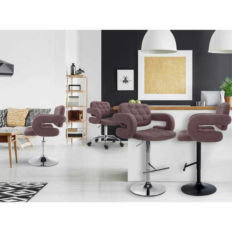 Taburete de bar Dublín, tela marrón C