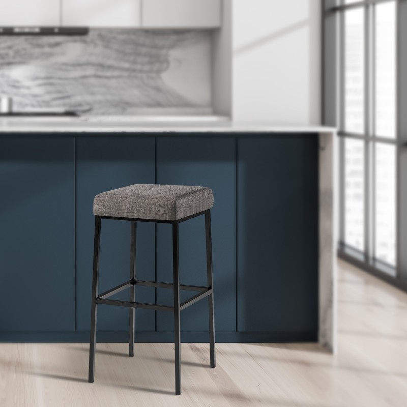 Taburete de bar Montreal B80 de tela gris