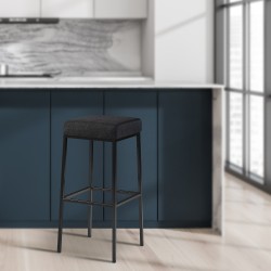 Taburete de bar Montreal B85 de tela gris oscuro