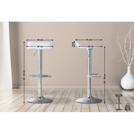 taburete de bar blanco DYN