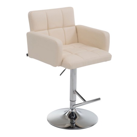 Taburete de bar Los Ángeles, en piel sintética color crema C