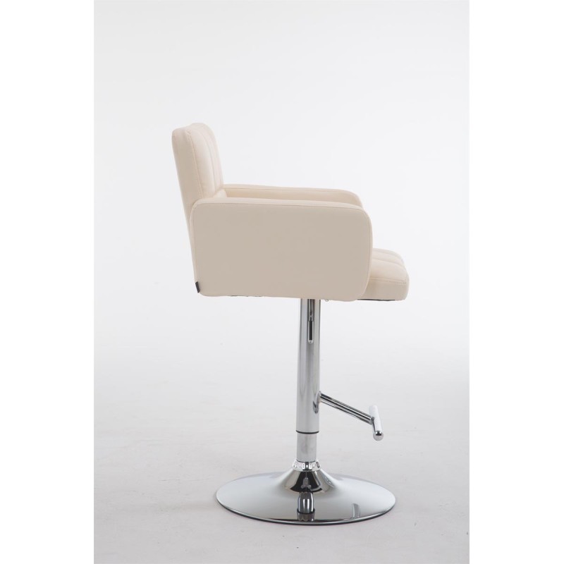 Taburete de bar Los Ángeles, en piel sintética color crema C