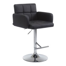 Taburete de bar Los Ángeles, en piel sintética negra C