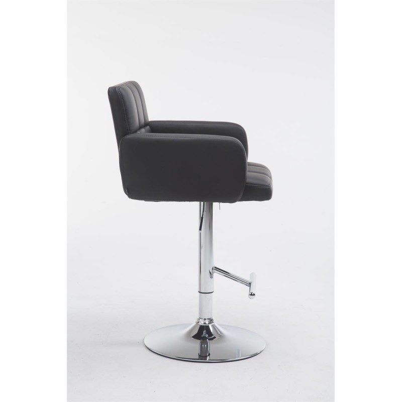 Taburete de bar Los Ángeles, en piel sintética negra C