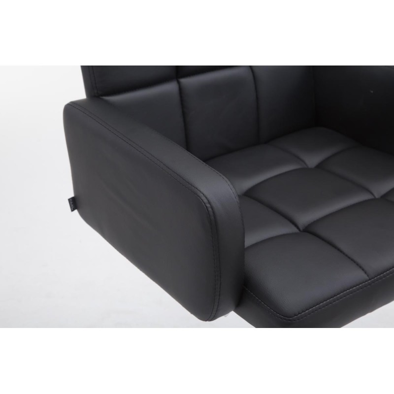 Taburete de bar Los Ángeles, en piel sintética negra C