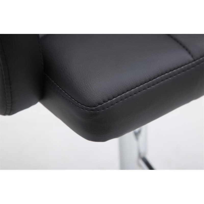 Taburete de bar Los Ángeles, en piel sintética negra C