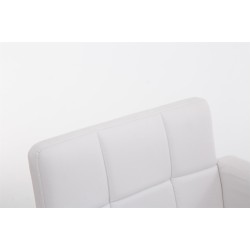 Taburete de bar Los Ángeles, en piel sintética blanca C