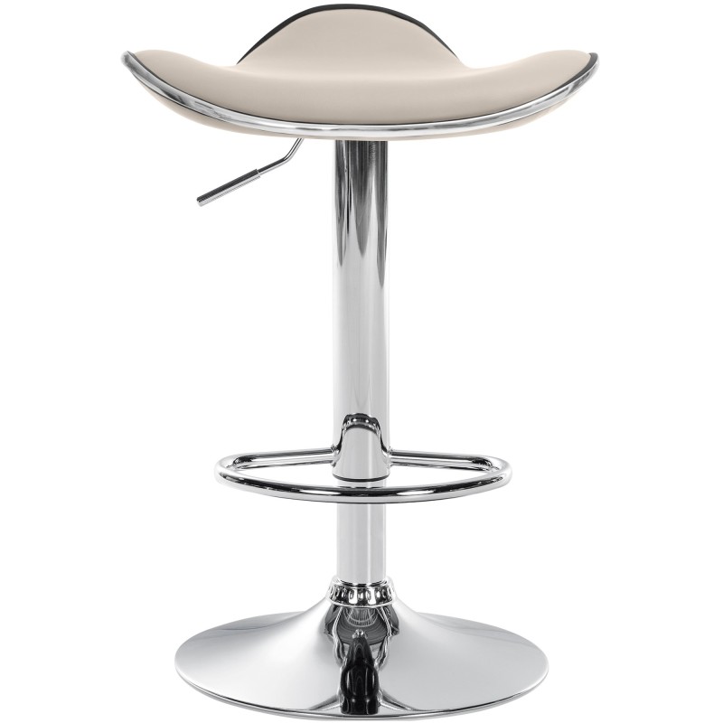 Taburete de bar Shanghai, imitación de cuero, color crema