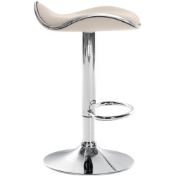 Taburete de bar Shanghai, imitación de cuero, color crema