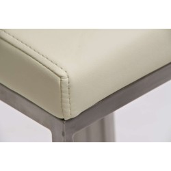 Taburete de bar Panama E en piel sintética color crema