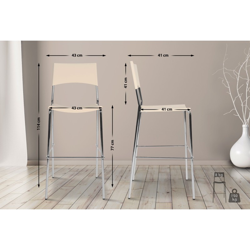 taburete de bar color crema Génova