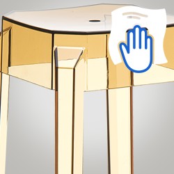 Taburete de bar Fox, ámbar transparente