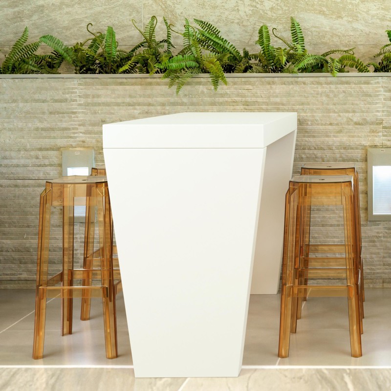 Taburete de bar Fox, ámbar transparente