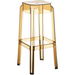 Taburete de bar Fox, ámbar transparente