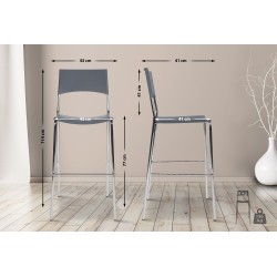 taburete de bar gris Génova