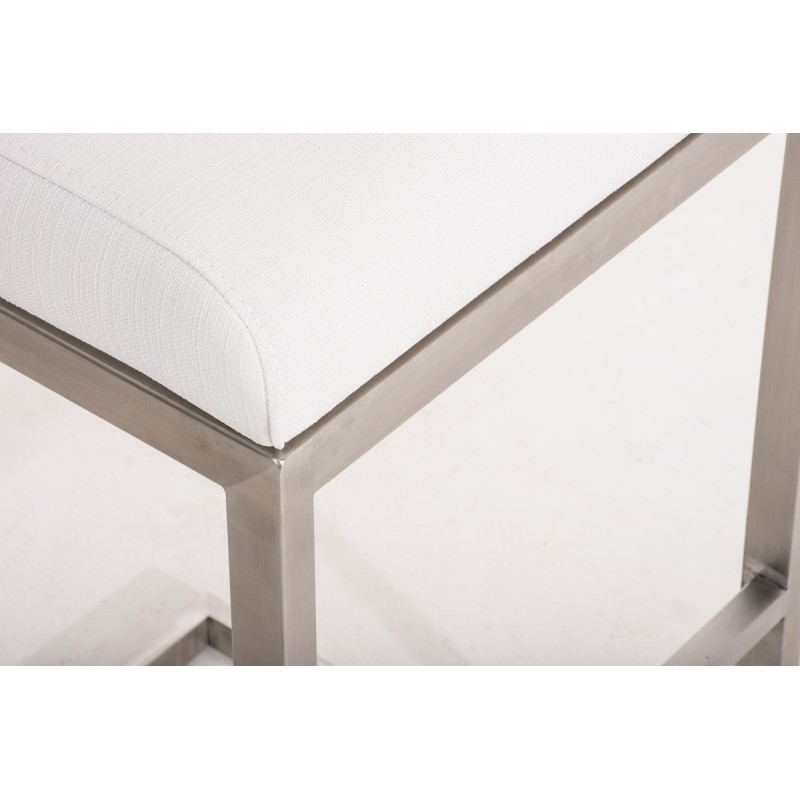 Taburete de bar Paros de tela blanca