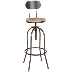 Taburete de bar Pino, en madera bronceada