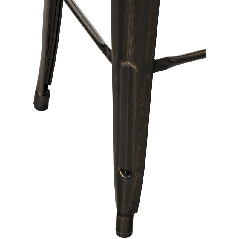 Taburete de bar Mason antiguo, negro y dorado