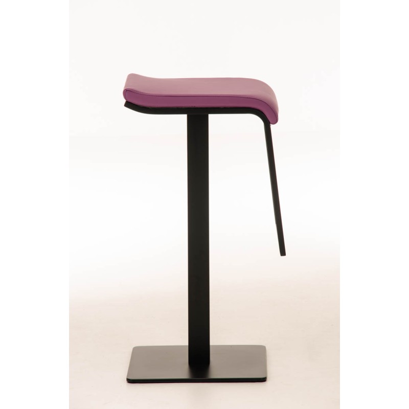 Taburete de bar Lameng en piel sintética B78 morado
