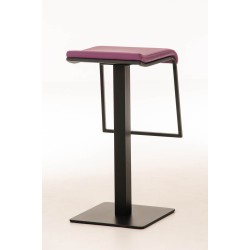 Taburete de bar Lameng en piel sintética B78 morado