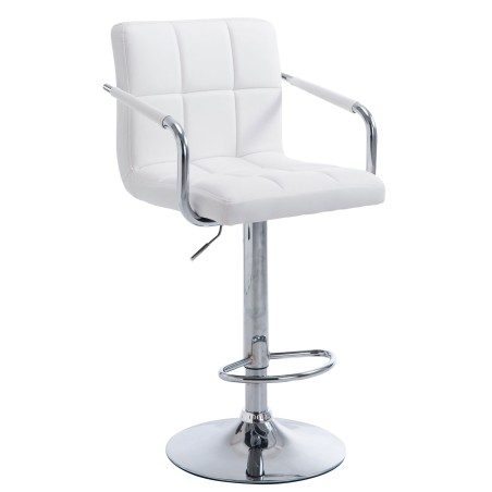 Taburete de bar Lucy V2 cromado, blanco