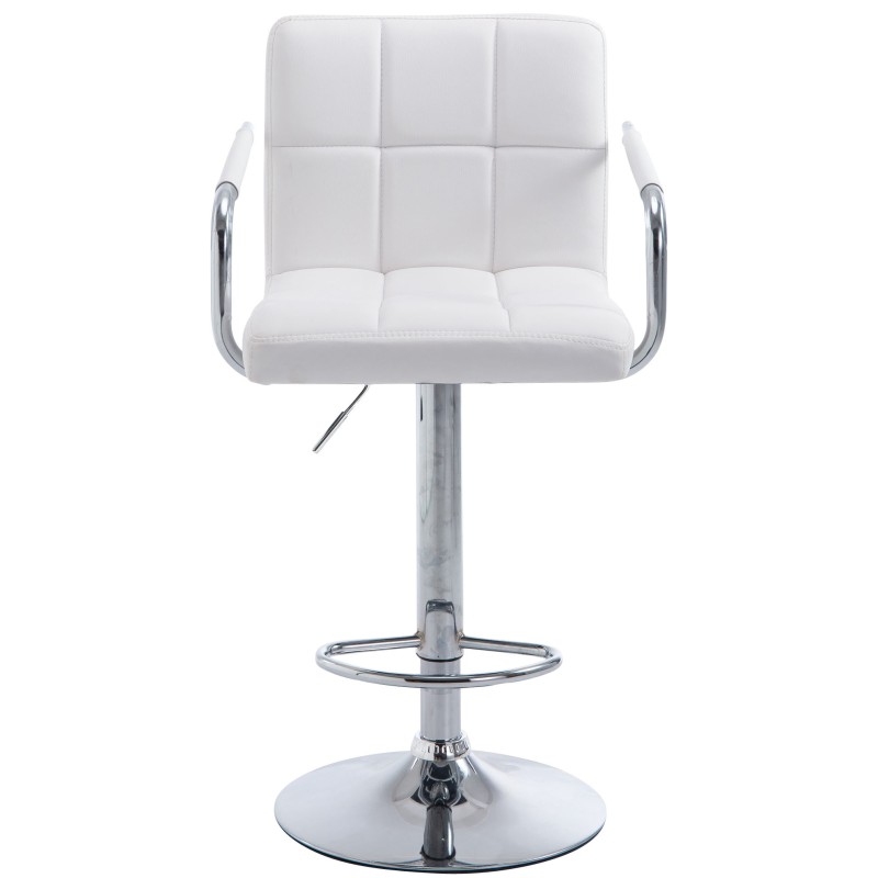 Taburete de bar Lucy V2 cromado, blanco