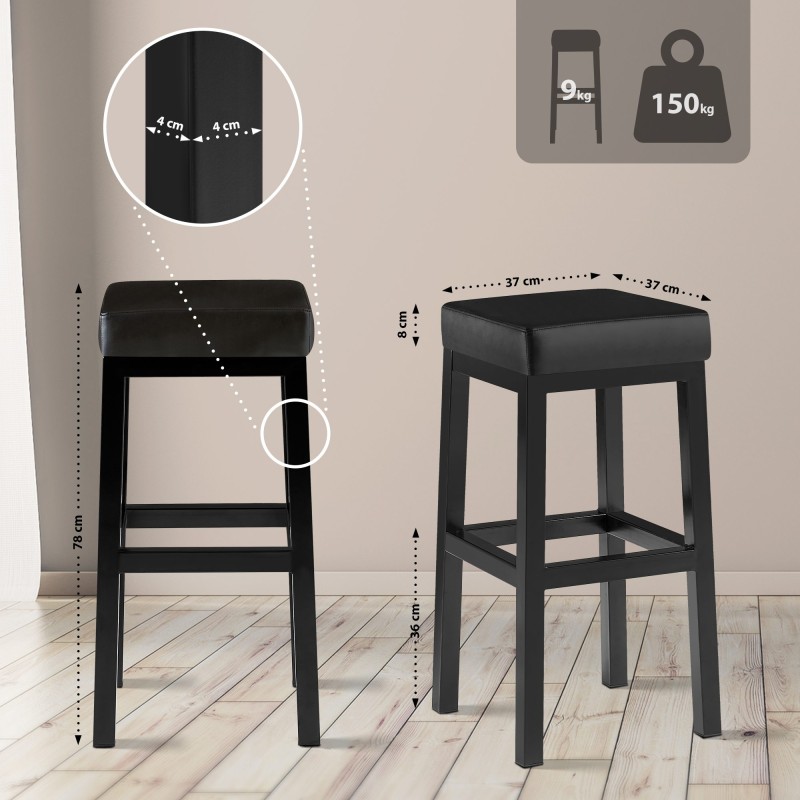 Taburete de bar negro Taylor B80