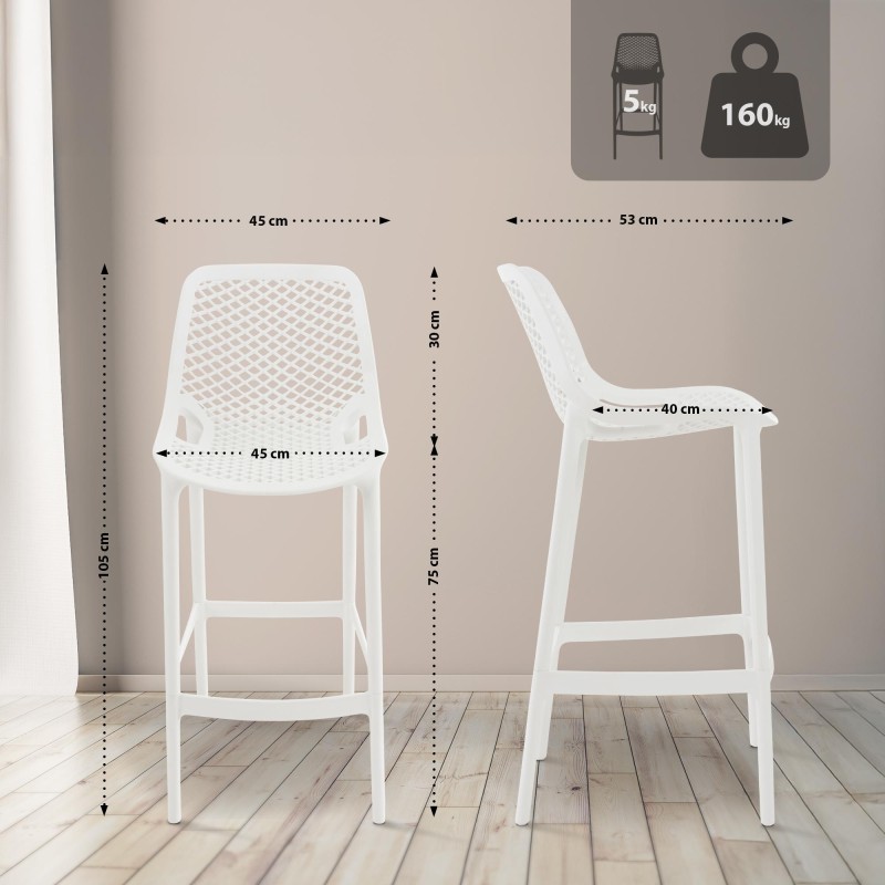 taburete de bar blanco Air