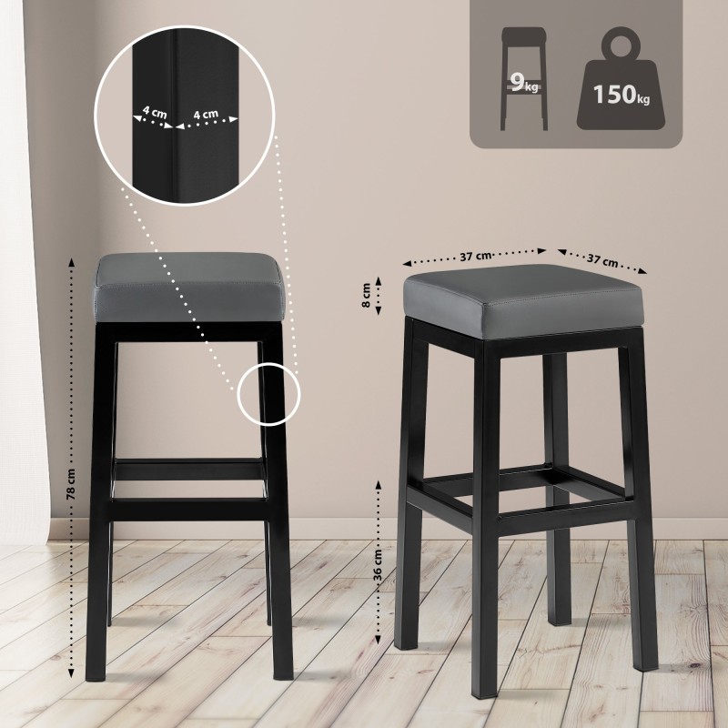 Taburete de bar gris Taylor B80