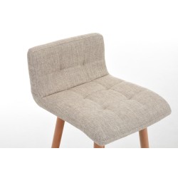 Taburete de bar Lincoln tapizado en tela color crema