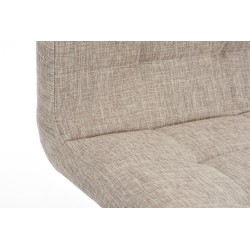 Taburete de bar Lincoln tapizado en tela color crema